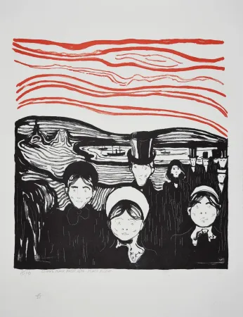 Lithograph Munch - ANGST / ANXIETE 1896