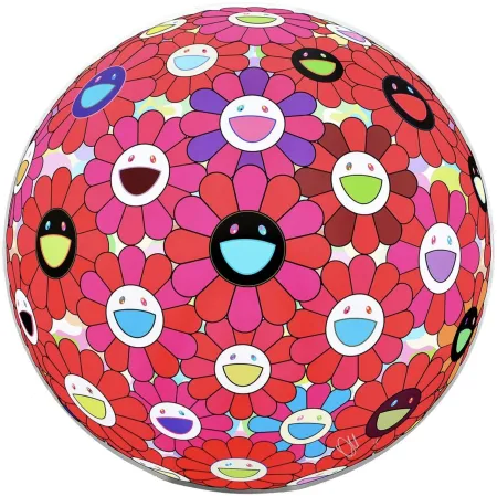 Lithograph Murakami - Flower ball - Burning blood