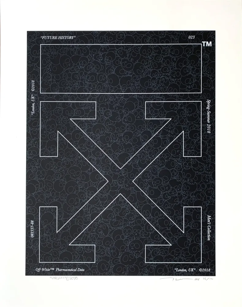 Screenprint Murakami - Memento Mori Stone Black