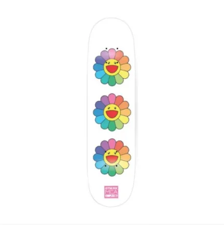 No Technical Murakami - Rainbow Flower Skate Deck