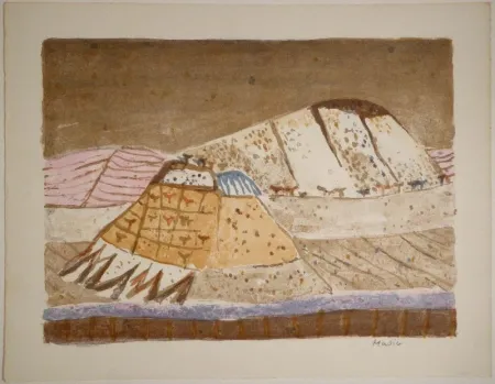 Lithograph Music - Paysage Ombrien / Umbrische Landschaft