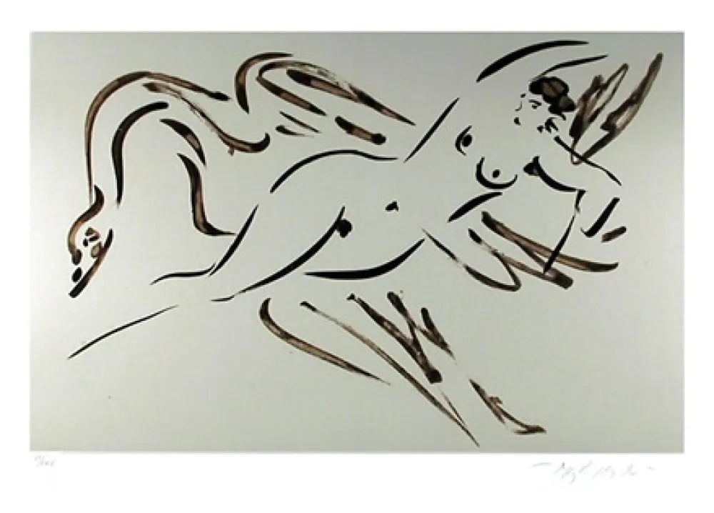 Etching Nakian - Leda and the Swan - 2