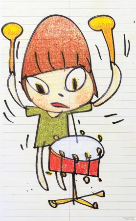 Lithograph Nara - Yoshitomo Nara (1959) - Banging the Drum - lithograph on paper - 2020