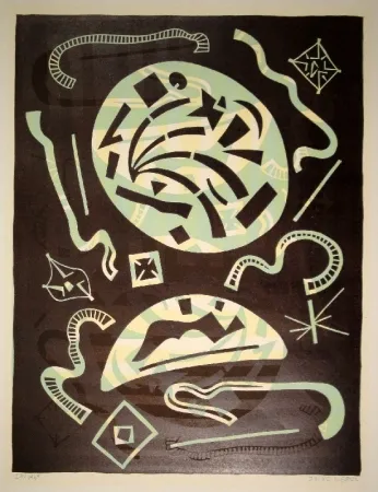 Linocut Nebel - 23/1969