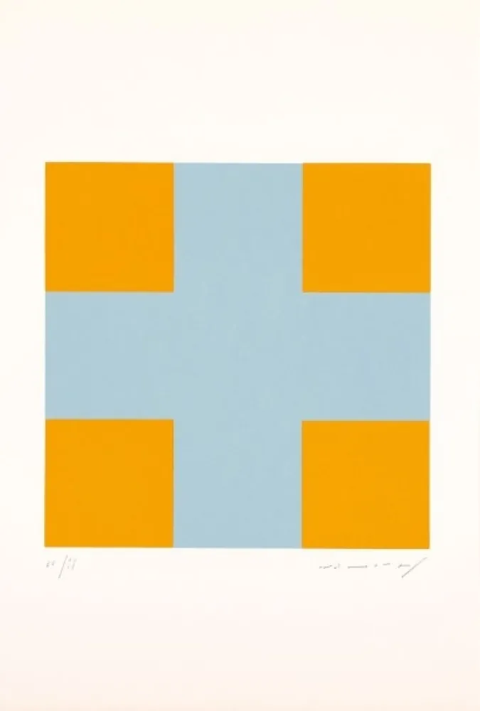 Screenprint Nemours - Une croix pour quatre carrés