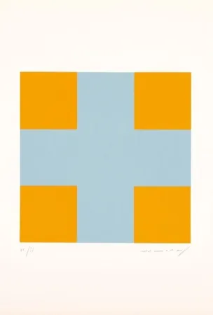 Screenprint Nemours - Une croix pour quatre carrés