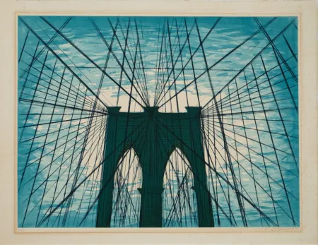 Aquatint Nesbitt - Brooklyn Bridge