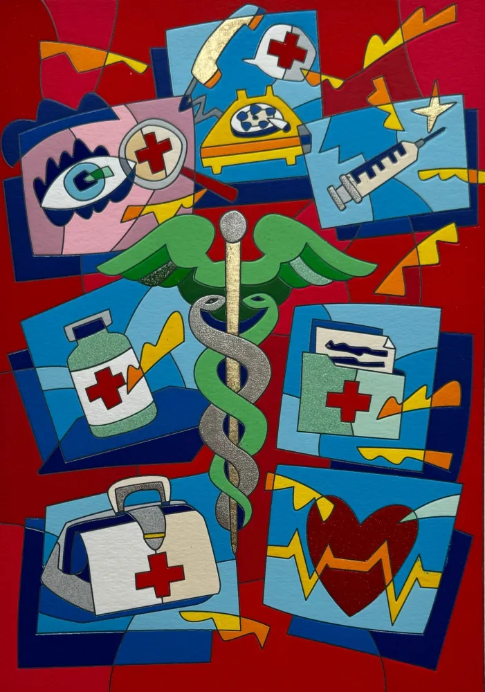 Screenprint Nespolo - Esculapio