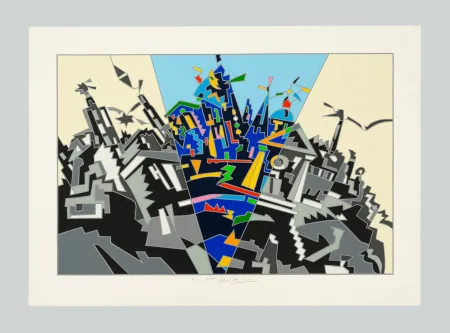 Screenprint Nespolo - Paesaggio