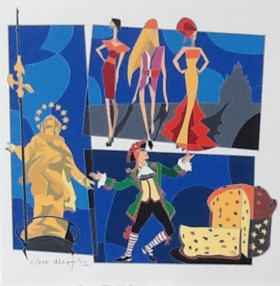 Screenprint Nespolo - Serigrafia tratta dalla cartella Milan l'è un gran Milan