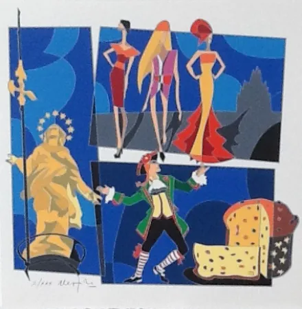 Screenprint Nespolo - Serigrafia tratta dalla cartella Milan l'è un gran Milan