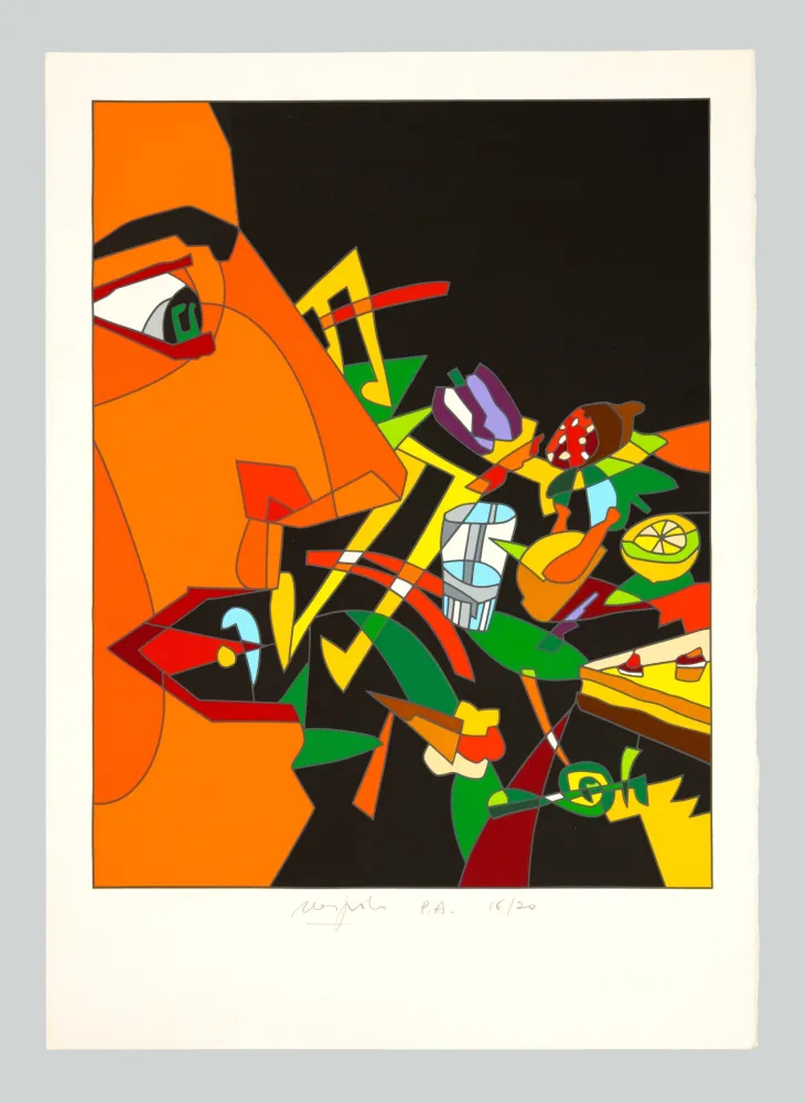 Screenprint Nespolo - Soggetto in rosso