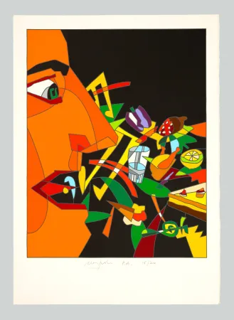 Screenprint Nespolo - Soggetto in rosso