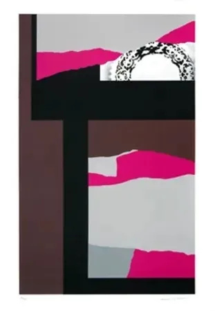 Screenprint Nevelson - Composition violette