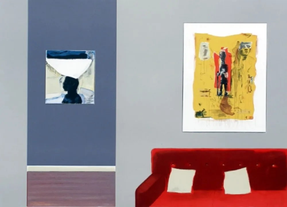 Lithograph Nhlengethwa - Tribute to Deborah Bell