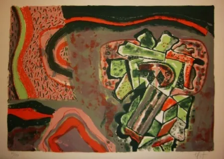 Lithograph Nieto - Tête verte 