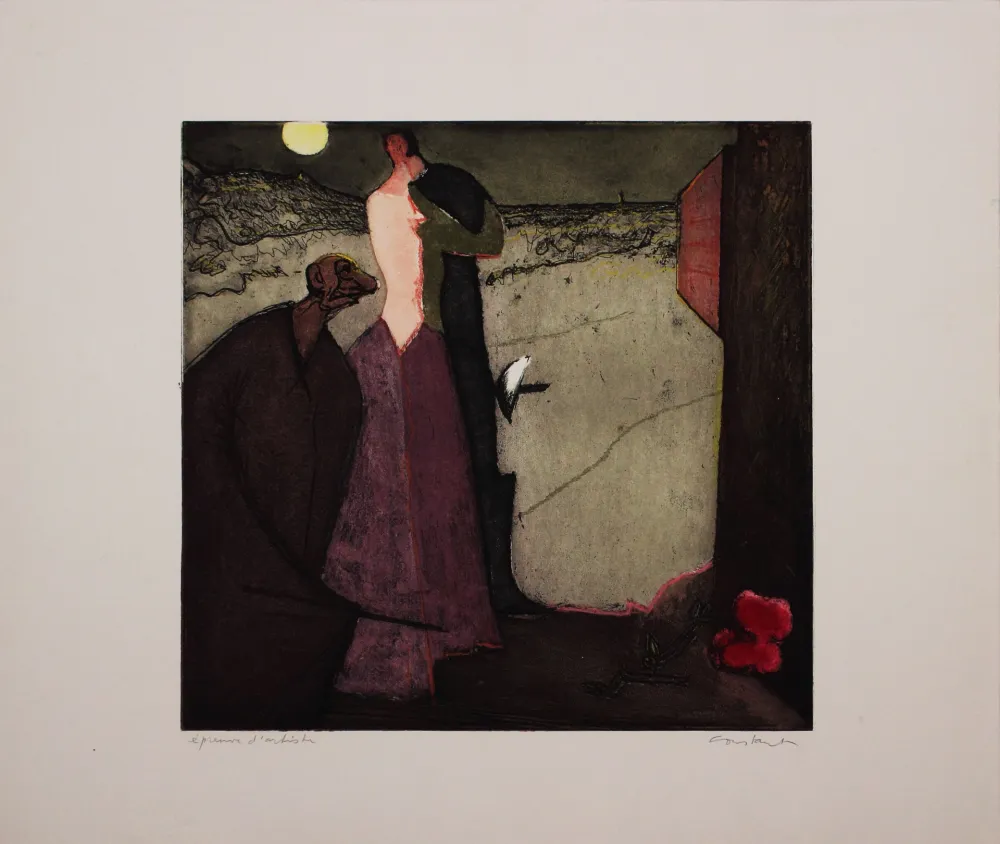 Etching And Aquatint Nieuwenhuys - Cyrano declare son amour