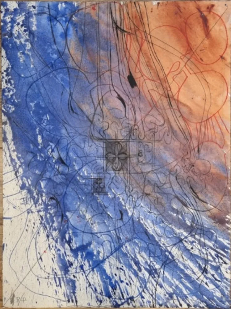 Lithograph Nitsch - Untitled