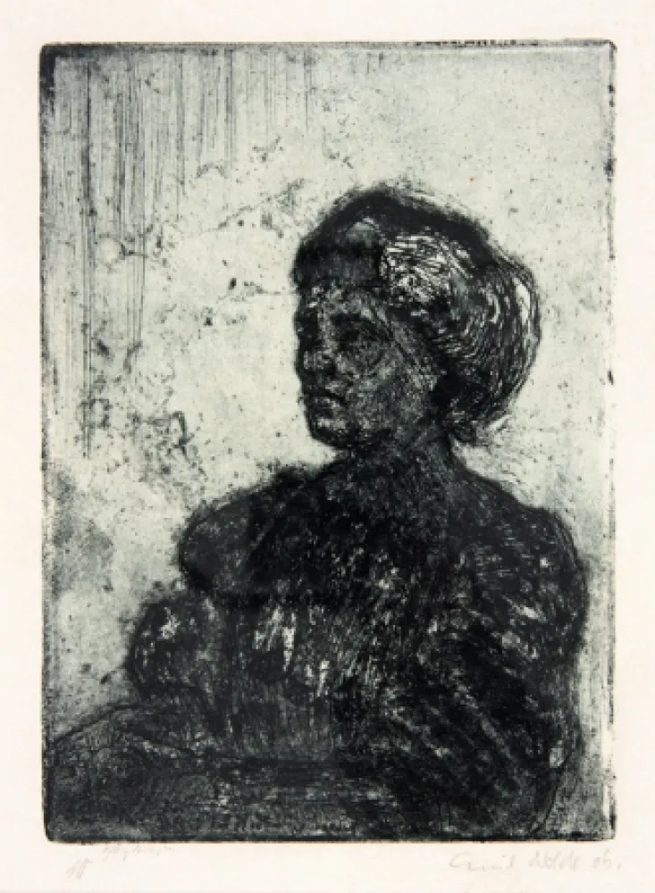Etching And Aquatint Nolde - Madchen