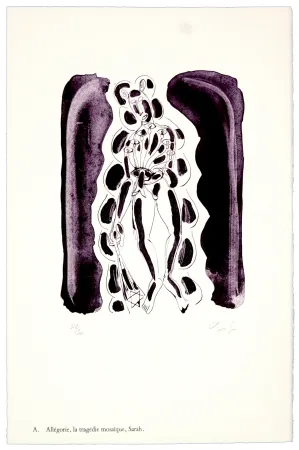 Lithograph Nørgaard - A. Allégorie, la tragédie mosaïque, Sarah