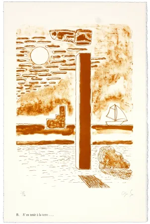 Lithograph Nørgaard - B. S'en tenir à la terre.