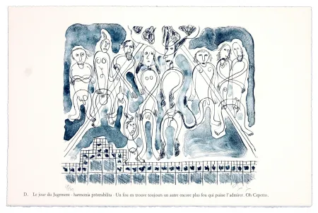 Lithograph Nørgaard - D. Le jour du jugement - harmonia prêstrabilita - Un fou en trouve toujours un autre encore plus fouqui puisse l'admirer. Oh Cepetto