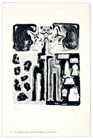 Lithograph Nørgaard - E. La sculpture qui ne sait pas elle-même ce qu'elle veut
