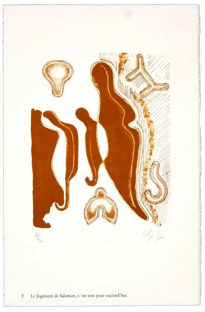 Lithograph Nørgaard - F. Le jugement de Salomon, c'est tout pour aujourd'hui.