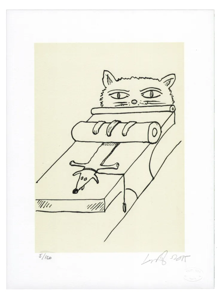 Lithograph Nørgard - Chien écrasé