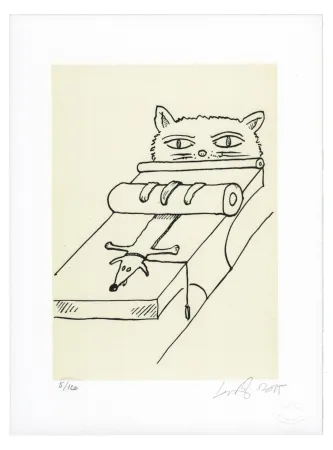 Lithograph Nørgard - Chien écrasé