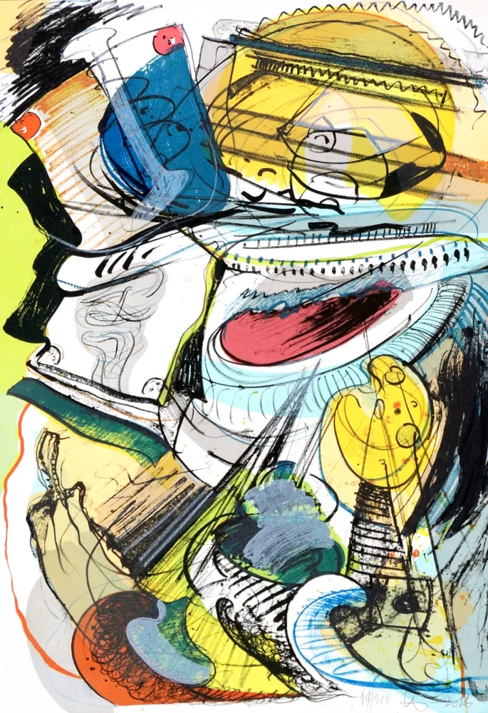 Lithograph Nørgard - Leaving civilisation 2