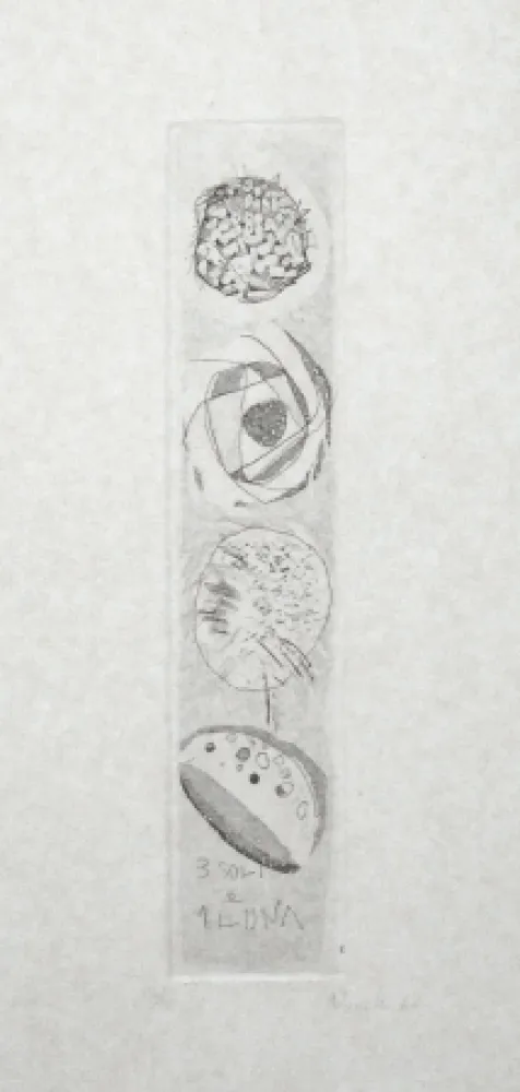 Etching And Aquatint Novelli - Tre soli e una luna