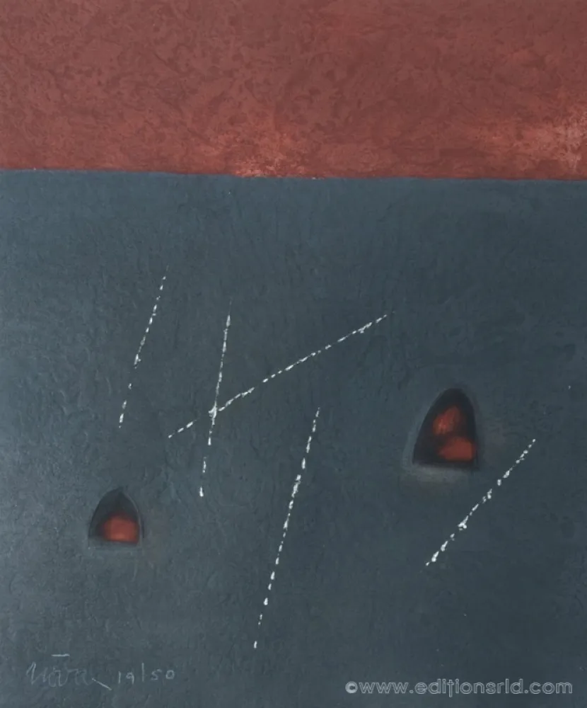 Etching Nóvoa - CARRÉ NOIR & ROUGE 