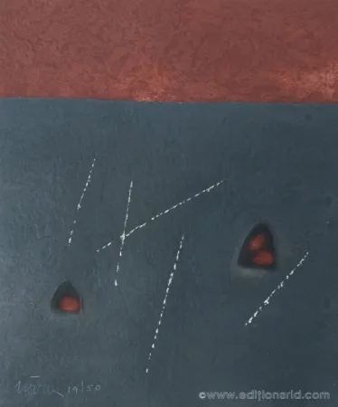 Etching Nóvoa - CARRÉ NOIR & ROUGE 