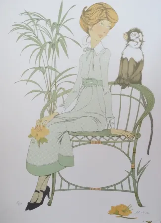 Lithograph Noyer - Ouistiti