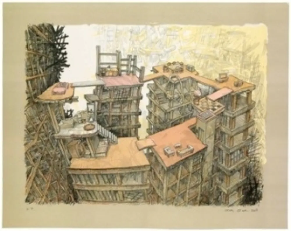 Lithograph Oiwa - Apartment 
