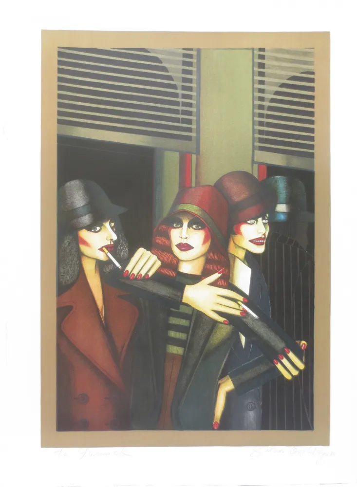 Lithograph Okshteyn - Call girls