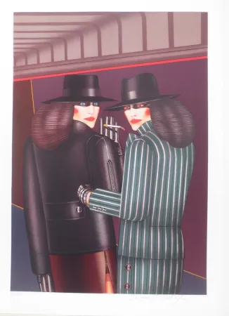 Lithograph Okshteyn - Les 2 amies