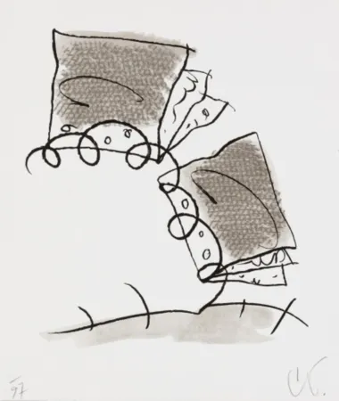 Lithograph Oldenburg - Notebook Torn in Half