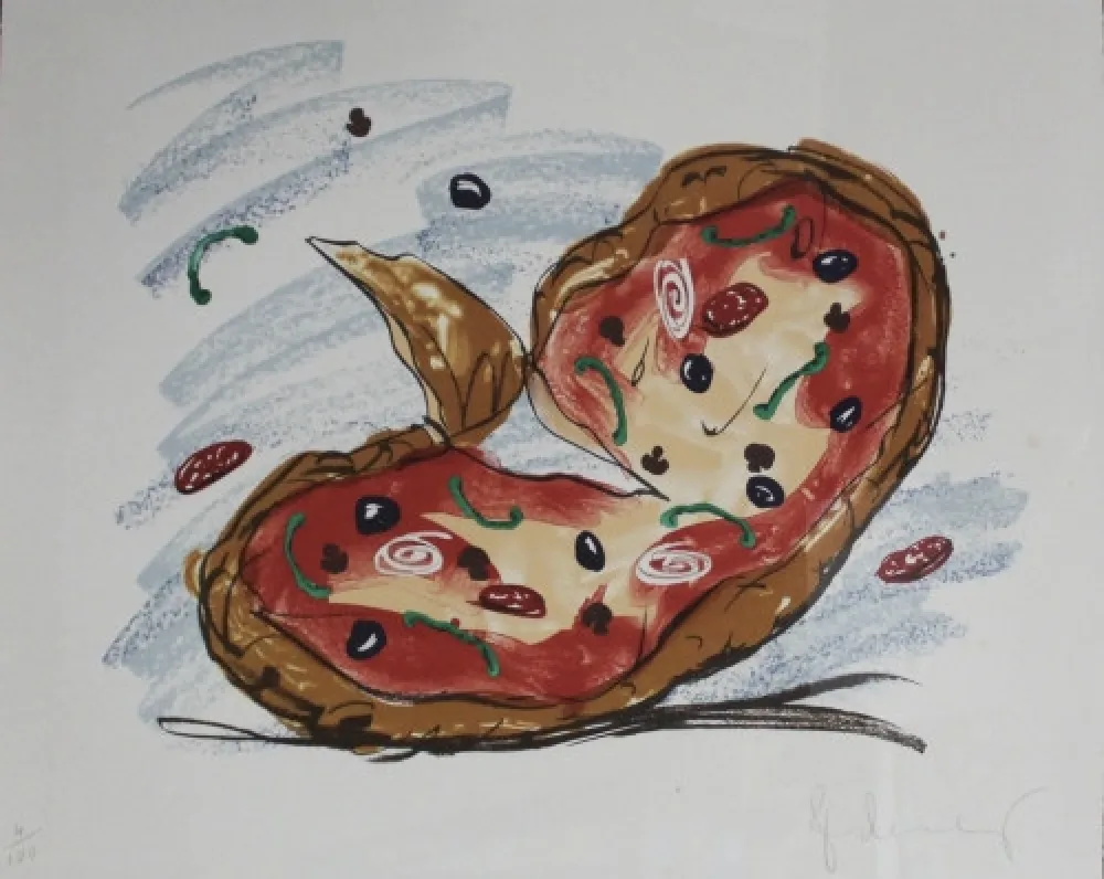 Lithograph Oldenburg - Pizza/Palette,