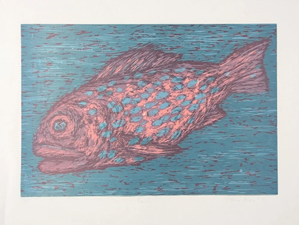 Woodcut Olsen - Barsch / Perch
