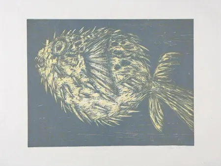 Woodcut Olsen - Kugelfisch