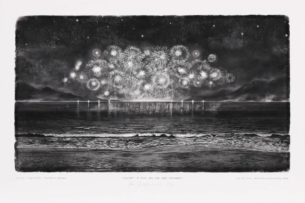 Numeric Print Op De Beeck - Midnight, a calm Sea and some Firework