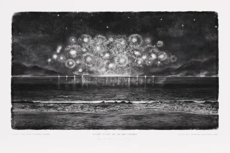 Numeric Print Op De Beeck - Midnight, a calm Sea and some Firework
