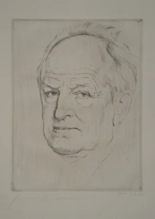 Engraving Orlik - Gerhart Hauptmanns Bildnis