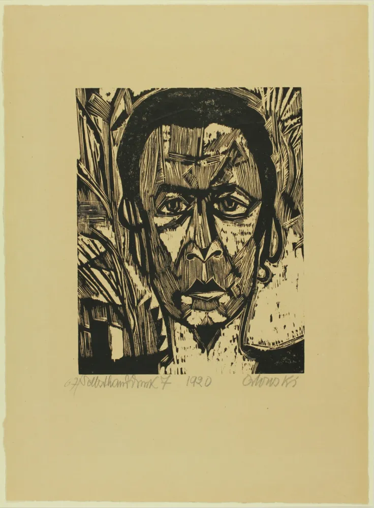 Woodcut Orlowski - Bildnis Frau H.N. (Portrait Mrs H.N.)