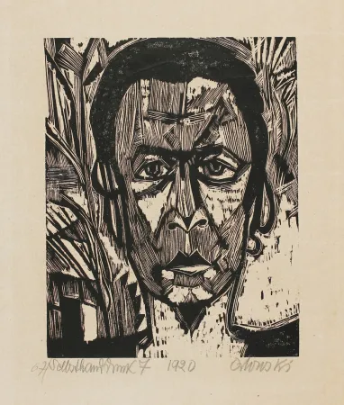 Woodcut Orlowski -  Bildnis Frau H.N. (Portrait of Mrs H.N.)