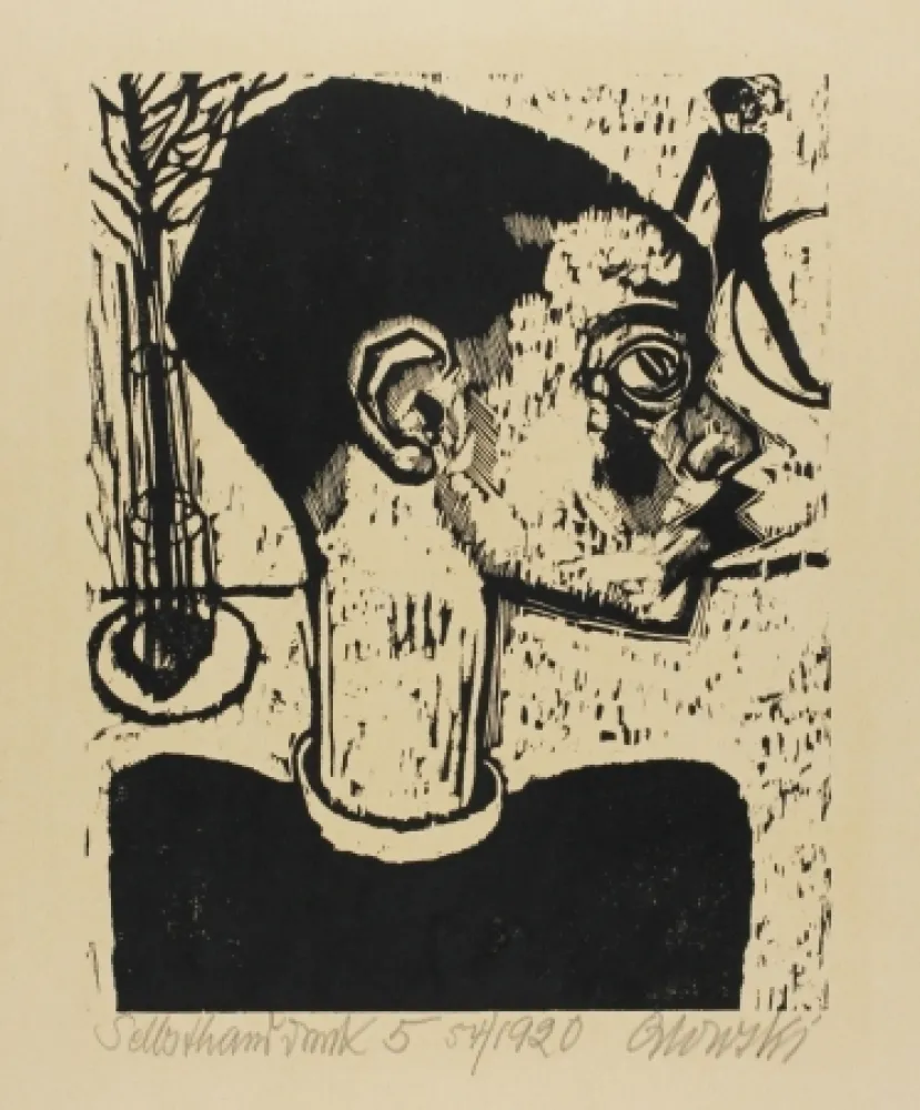 Woodcut Orlowski - Knaben auf der Strasse (Boys in the Street)