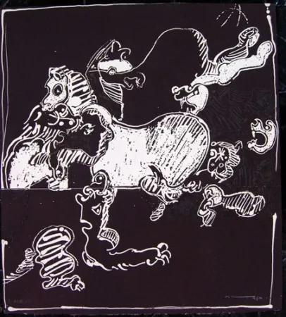 Engraving Ortega - FIERAS Y CABALLO