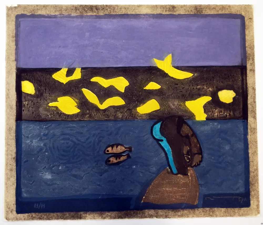 Linocut Ortega - Paesaggio